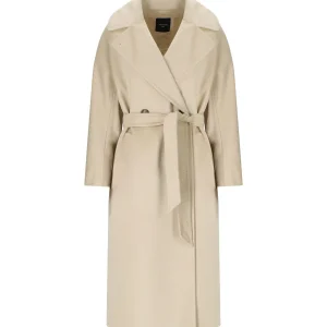 MAX MARA WEEKEND RESINA IVORY BELTED COAT
