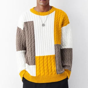 Pull en maille Patchwork pour Hommes - Wade