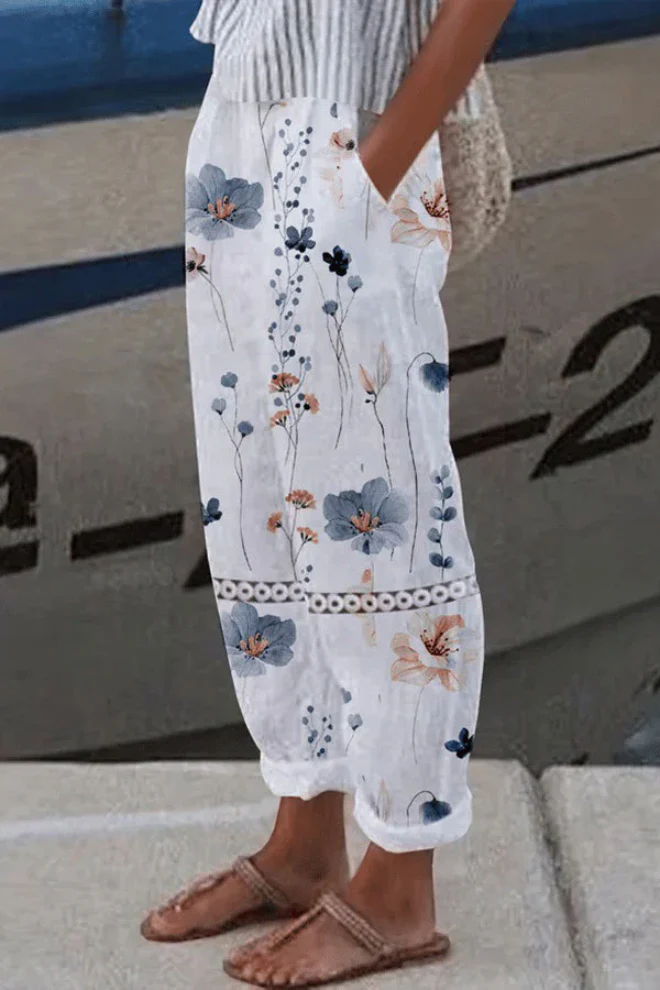 Pantalon Large pour Femmes avec Taille à Cordon de Rattachement – Image 4