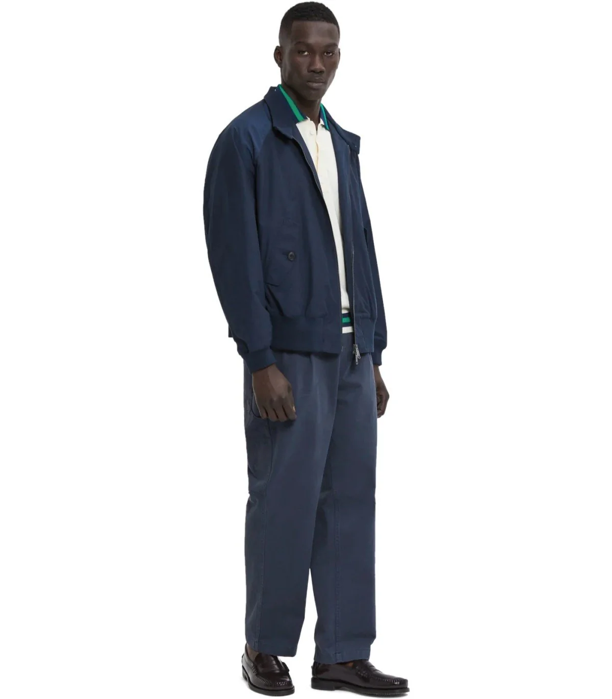 BARACUTA G9 HARRINGTON NAVY BLUE BOMBER JACKET – Image 4