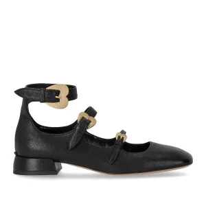 A.BOCCA BLACK BALLET FLAT WITH STRAPS