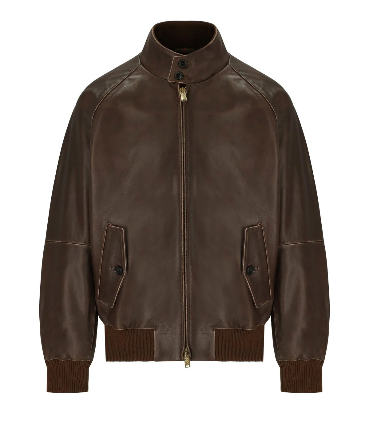 BARACUTA G9 LEATHER CHOCOLATE BOMBER JACKET – Image 2