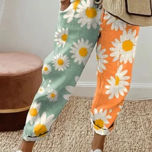 Pantalon Large pour Femmes avec Taille à Cordon de Rattachement