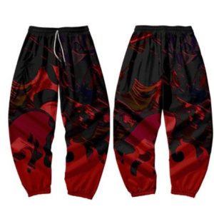 Pantalon cargo style japonais rouge