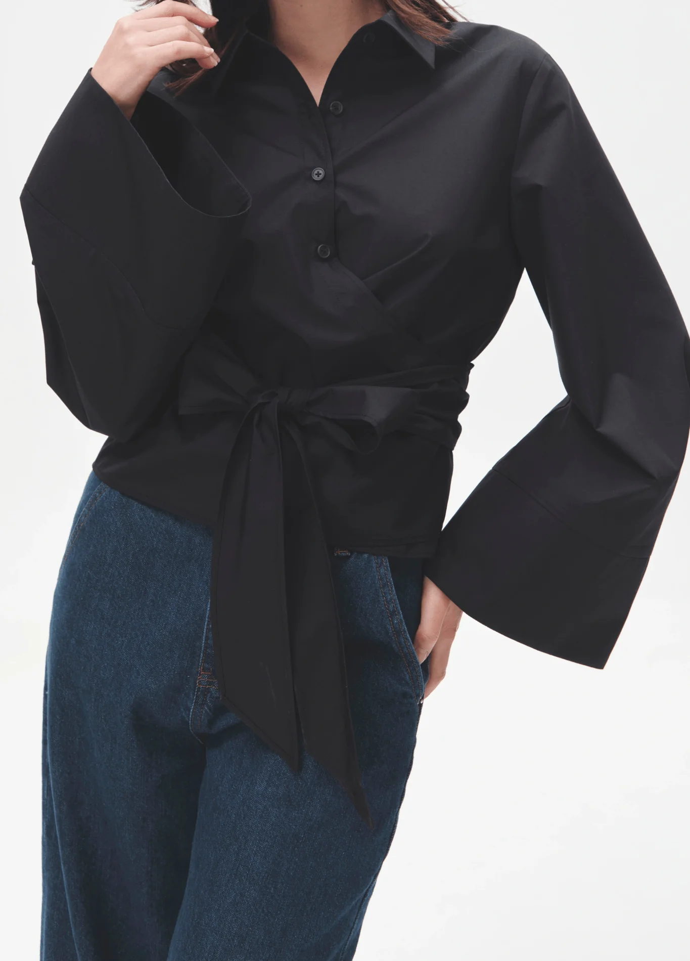 Kimono court noir | Cache-coeur – Image 2