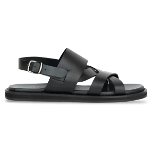 Thalor: Sandales Homme - Cuir Noir